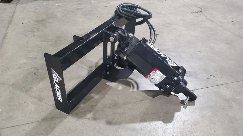 Load image into Gallery viewer, Black skid steer auger attachment with hydraulic hoses on concrete floor

